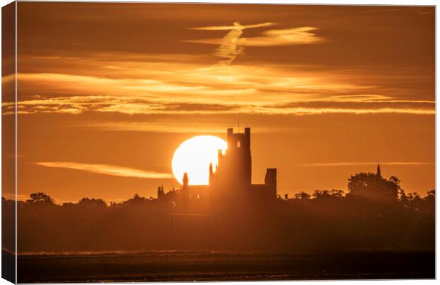 Sunrise behind Ely Cathedral, 22nd October 2023 Canvas Print by Andrew Sharpe