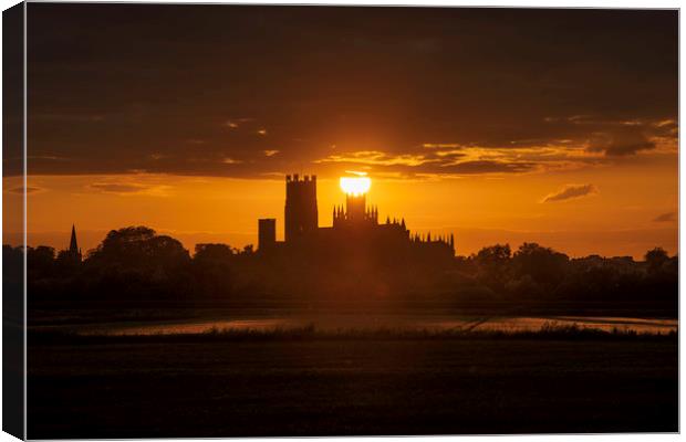 Ely Cathedral at sunset Canvas Print by Andrew Sharpe