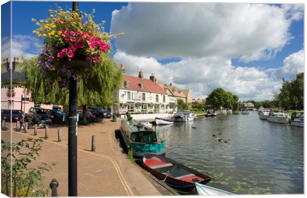 Riverside, Ely, Cambridgeshire Canvas Print by Andrew Sharpe