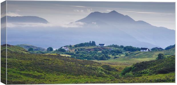 Houses on Sleat, Isle of Skye, Scotland Canvas Print by Andrew Sharpe