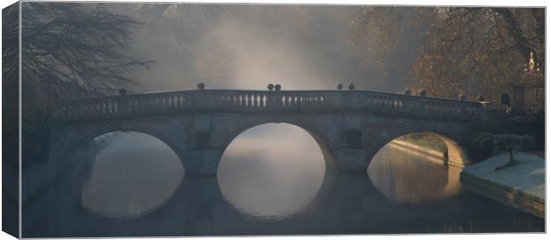 Clare College Bridge, Cambridge Canvas Print by Andrew Sharpe