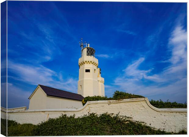 St Catherine's Lighthouse, Isle of Wight Canvas Print by Andrew Sharpe