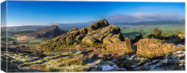 Dawn over The Roaches and Hen Cloud, 25th April 2017 Canvas Print by Andrew Sharpe