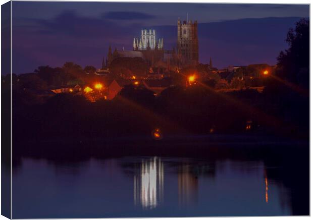Ely Cathedral, from Roswell Pits Canvas Print by Andrew Sharpe