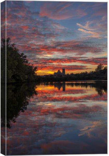Sunset from Roswell Pits, 20th October 2018 Canvas Print by Andrew Sharpe
