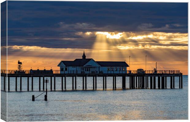 Sunrise over Southwold, 4th June 2017 Canvas Print by Andrew Sharpe