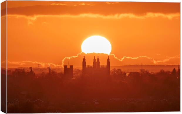 Sunrise behind King's College Chapel, Cambridge, 1 Canvas Print by Andrew Sharpe