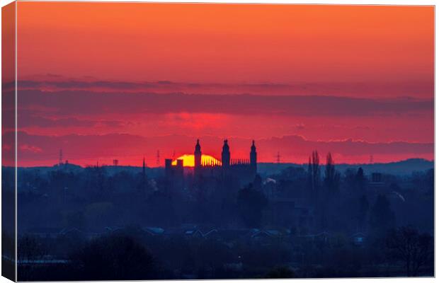 Sunrise over Cambridge, 13th April 2021 Canvas Print by Andrew Sharpe