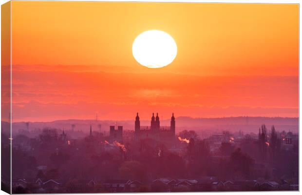 Sunrise over Cambridge, 13th April 2021 Canvas Print by Andrew Sharpe