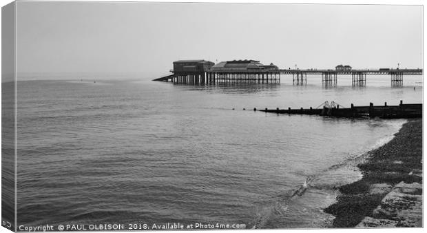 Cromer pier in grayscale Canvas Print by PAUL OLBISON