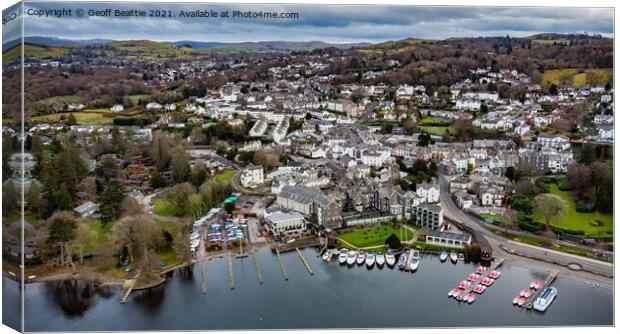 Bowness on Windermere, The Lake District Canvas Print by Geoff Beattie