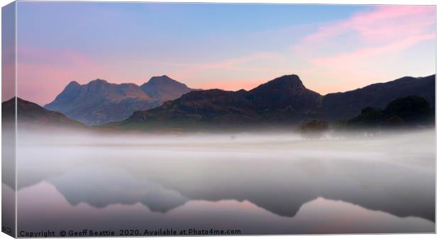 The Langdale Pikes and Side Pike from Blea Tarn Canvas Print by Geoff Beattie