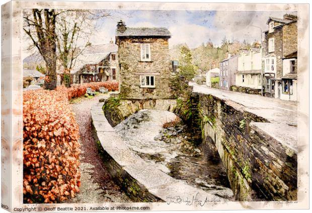 The Bridge House, Ambleside, The Lake District, Cu Canvas Print by Geoff Beattie