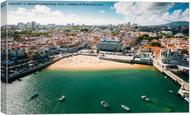 Aerial view of Cascais bay, Portugal Canvas Print by Alexandre Rotenberg