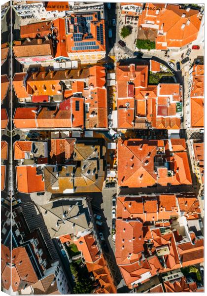 Top down drone view Cascais, Portugal Canvas Print by Alexandre Rotenberg
