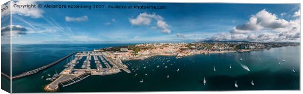 Panoramic aerial view of Cascais Bay in Lisbon region, Portugal Canvas Print by Alexandre Rotenberg