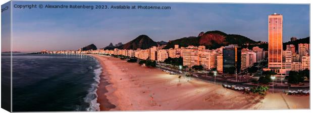 Aerial panoramic view of famous Copacabana Beach in Rio de Janeiro, Brazil Canvas Print by Alexandre Rotenberg