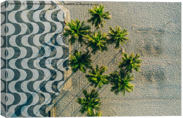 Copacabana beach pavement mosaic  Canvas Print by Alexandre Rotenberg