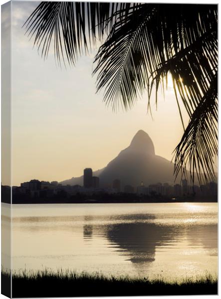 Morro Dois Irmaoes seen from Lagoa Rodrigo de Frei Canvas Print by Alexandre Rotenberg