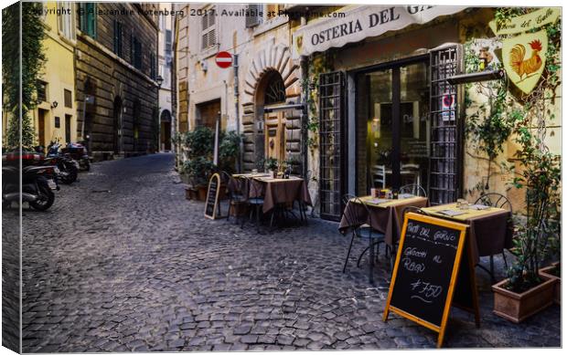 Rustic Osteria in Rome, Italy Canvas Print by Alexandre Rotenberg