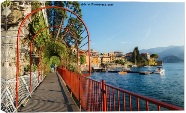 Walk of love in Varenna, Italy overlooking Lake Co Canvas Print by Alexandre Rotenberg