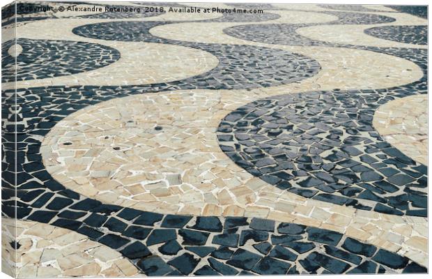 Portuguese pattern on ground - Copacabana Canvas Print by Alexandre Rotenberg