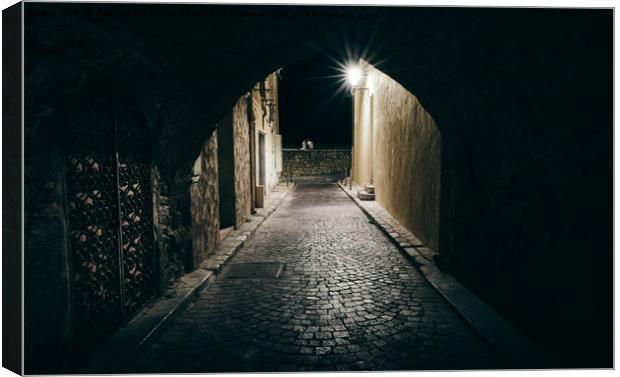 Dark archway in Antibes, France Canvas Print by Alexandre Rotenberg