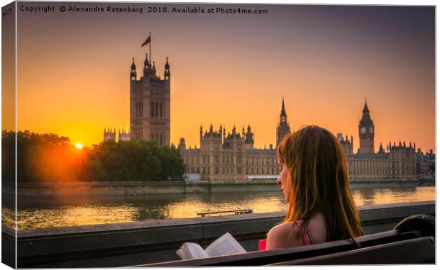Summer reading in London Canvas Print by Alexandre Rotenberg