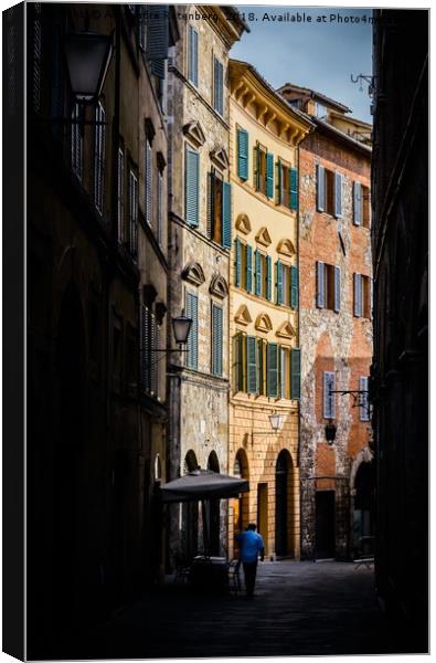 Small street in Siena, Tuscany, Italy Canvas Print by Alexandre Rotenberg