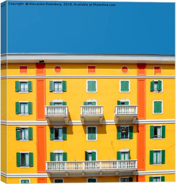 Mediterranean Colours on Building Facade Canvas Print by Alexandre Rotenberg