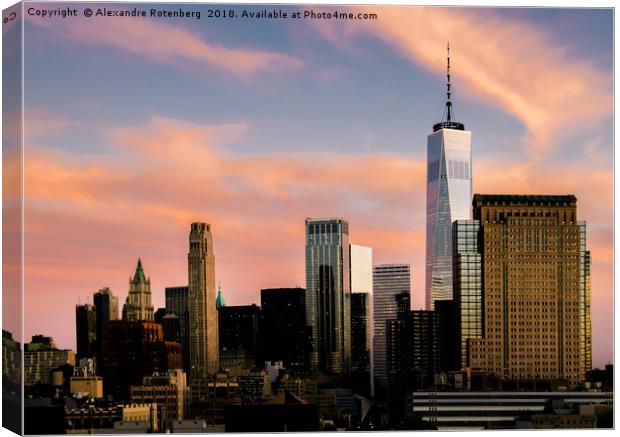 Manhattan, New York City Sunset Canvas Print by Alexandre Rotenberg
