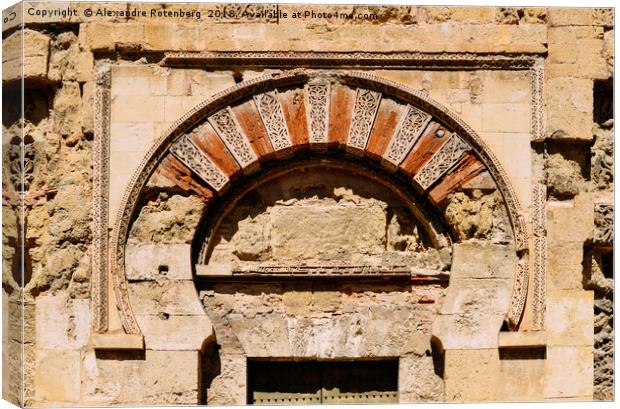 Detail facade of Mosque-Cathedral, Cordoba Canvas Print by Alexandre Rotenberg