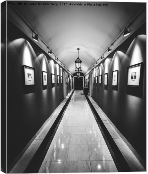 Wide angle long corridor diminishing perspective Canvas Print by Alexandre Rotenberg