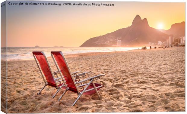 Ipanema, Rio de Janeiro, Brazil sunset Canvas Print by Alexandre Rotenberg