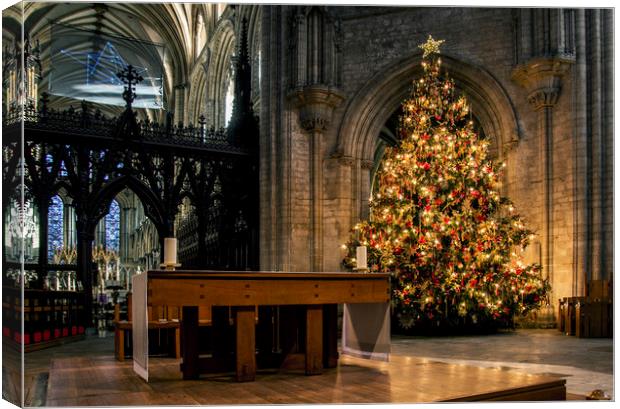 Christmas at the Cathedral Canvas Print by Kelly Bailey