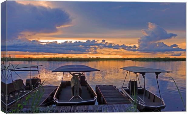 Sunset at the Chobe River Canvas Print by Mark Seleny