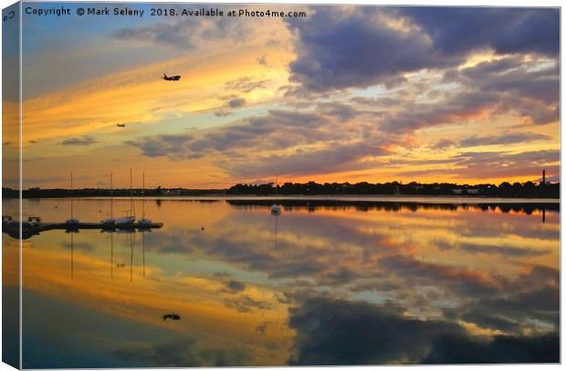 Sunset over the Pleasure Bay, Boston Harbor Canvas Print by Mark Seleny