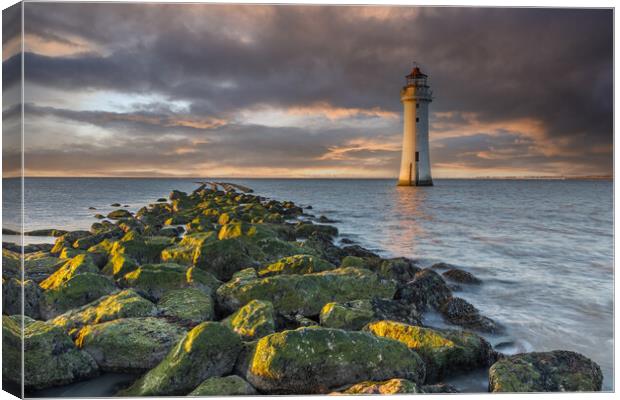 Perch Rock Lighthouse at New Brighton near Liverpo Canvas Print by Tony Keogh