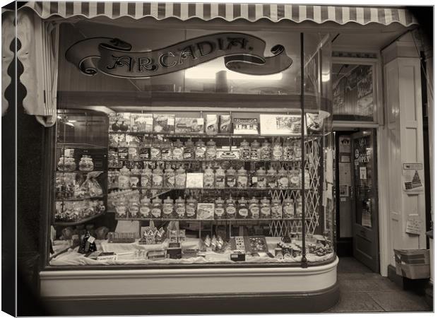 The 100 year old traditional sweetshop Canvas Print by Donnie Canning