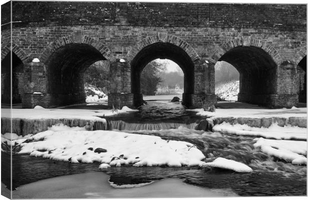Cardington Bridge in Winter, Bedford, UK. Canvas Print by Donnie Canning