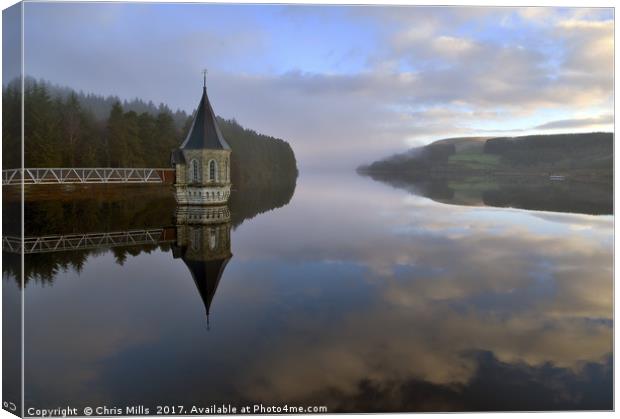 Pontsticilli Reservoir  Canvas Print by Chris Mills