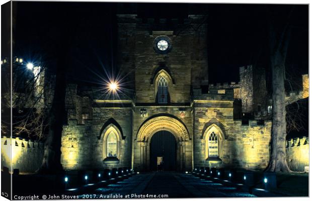 Durham Castle at night Canvas Print by John Stoves