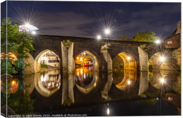 The Elvet Birdge, Durham Canvas Print by John Stoves