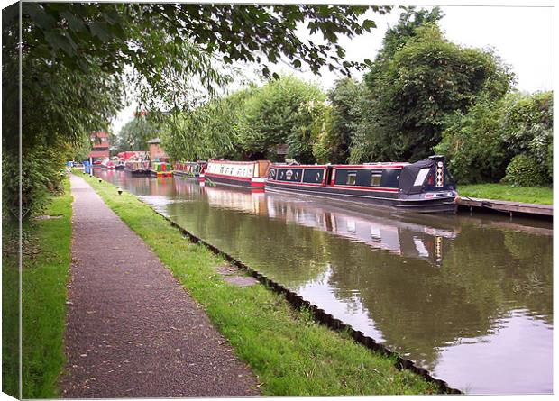 Narrow Boats Canvas Print by Randal Cheney