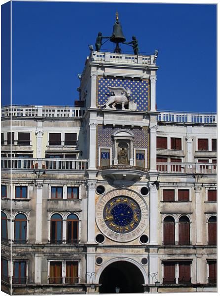 Torre dell'orologio, Venice Canvas Print by Linda More