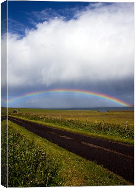 Road to the end of the rainbow Canvas Print by Linda More