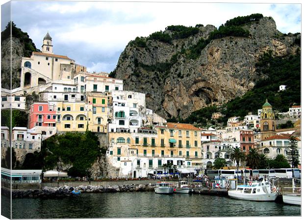 Amalfi in Italy Canvas Print by Linda More