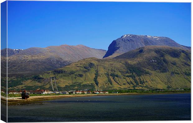  Ben Nevis in summer, Scotland Canvas Print by Linda More