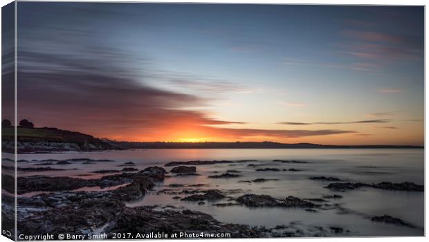 Sunset Over Porthpean Canvas Print by Barry Smith