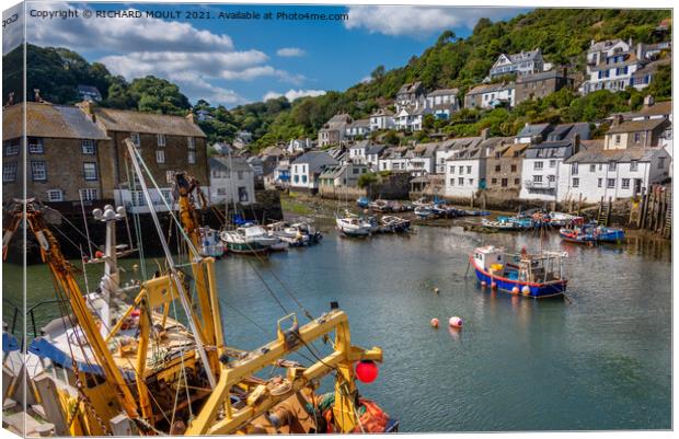 Polperro Harbour Cornwall Canvas Print by RICHARD MOULT